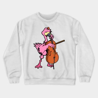 Comic Flamingo spielt Cello Crewneck Sweatshirt
